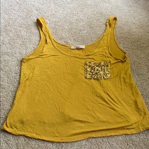 Marigold yellow crop tank